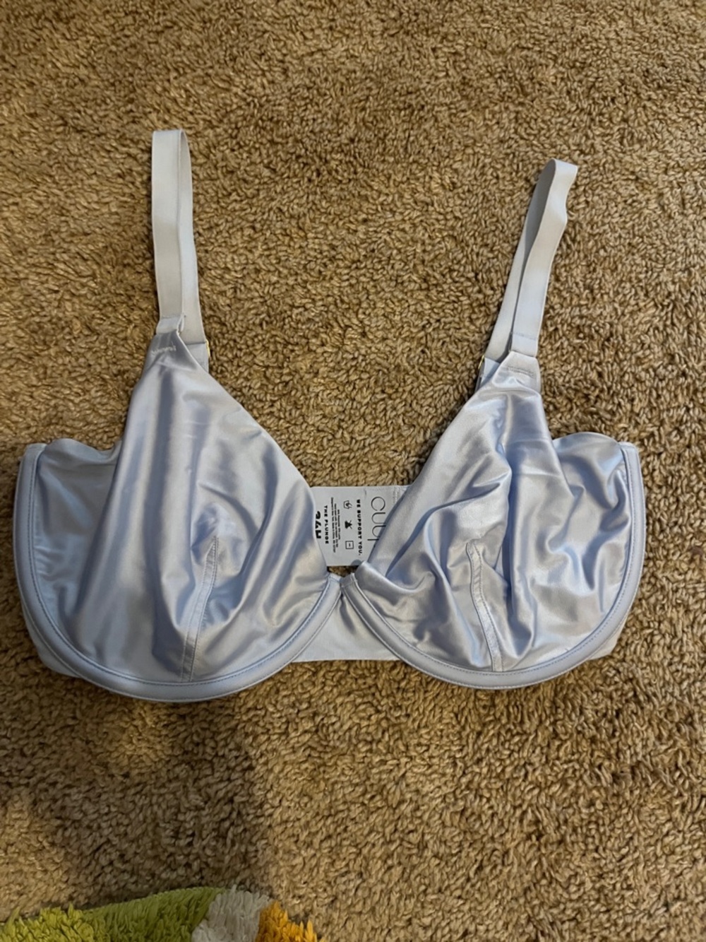 Cuup 34h satin baby blue plunge bra
